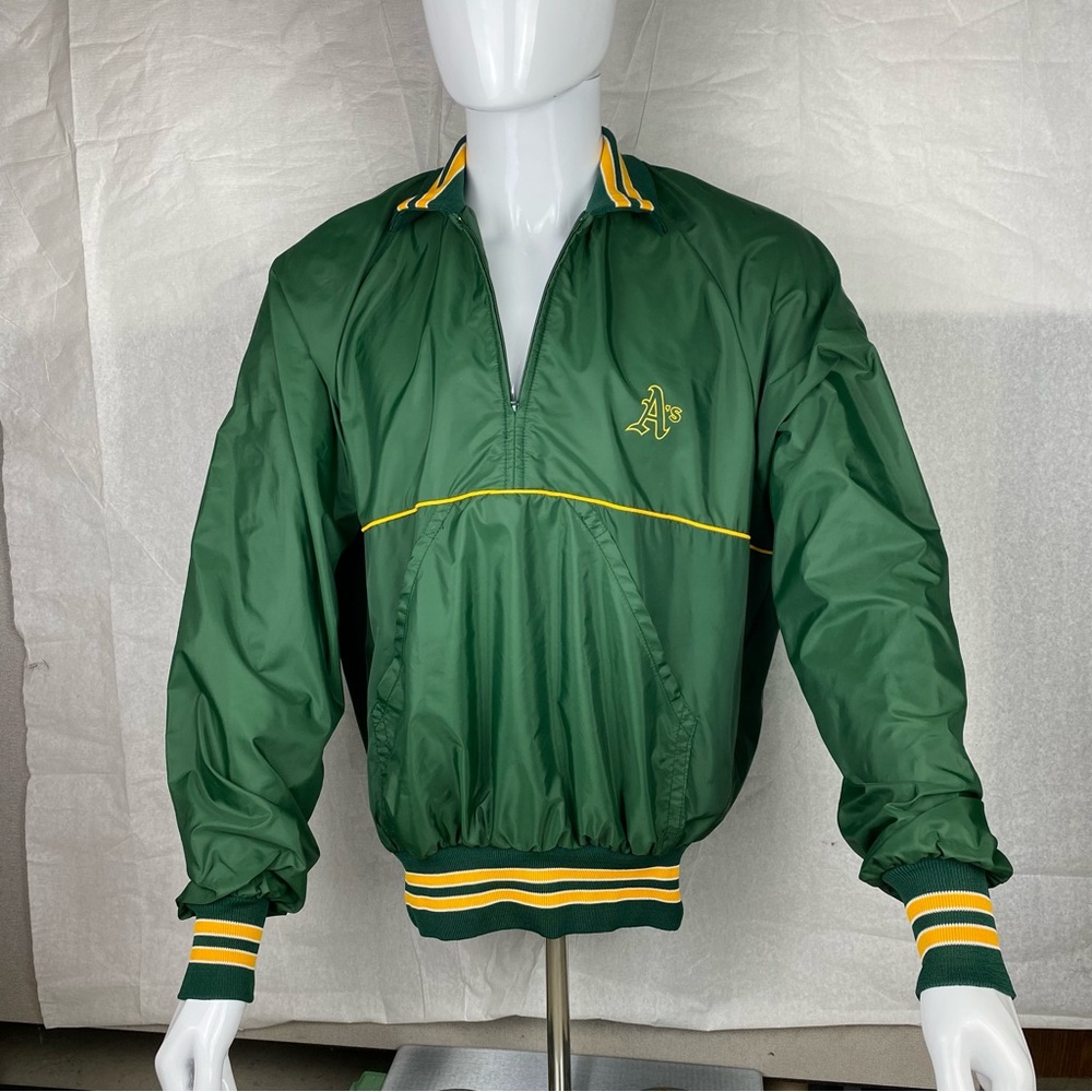 OAKLAND ATHLETICS Nylon 1/4 zip windbreaker VINTAGE ‘80s or ‘90s No Issues